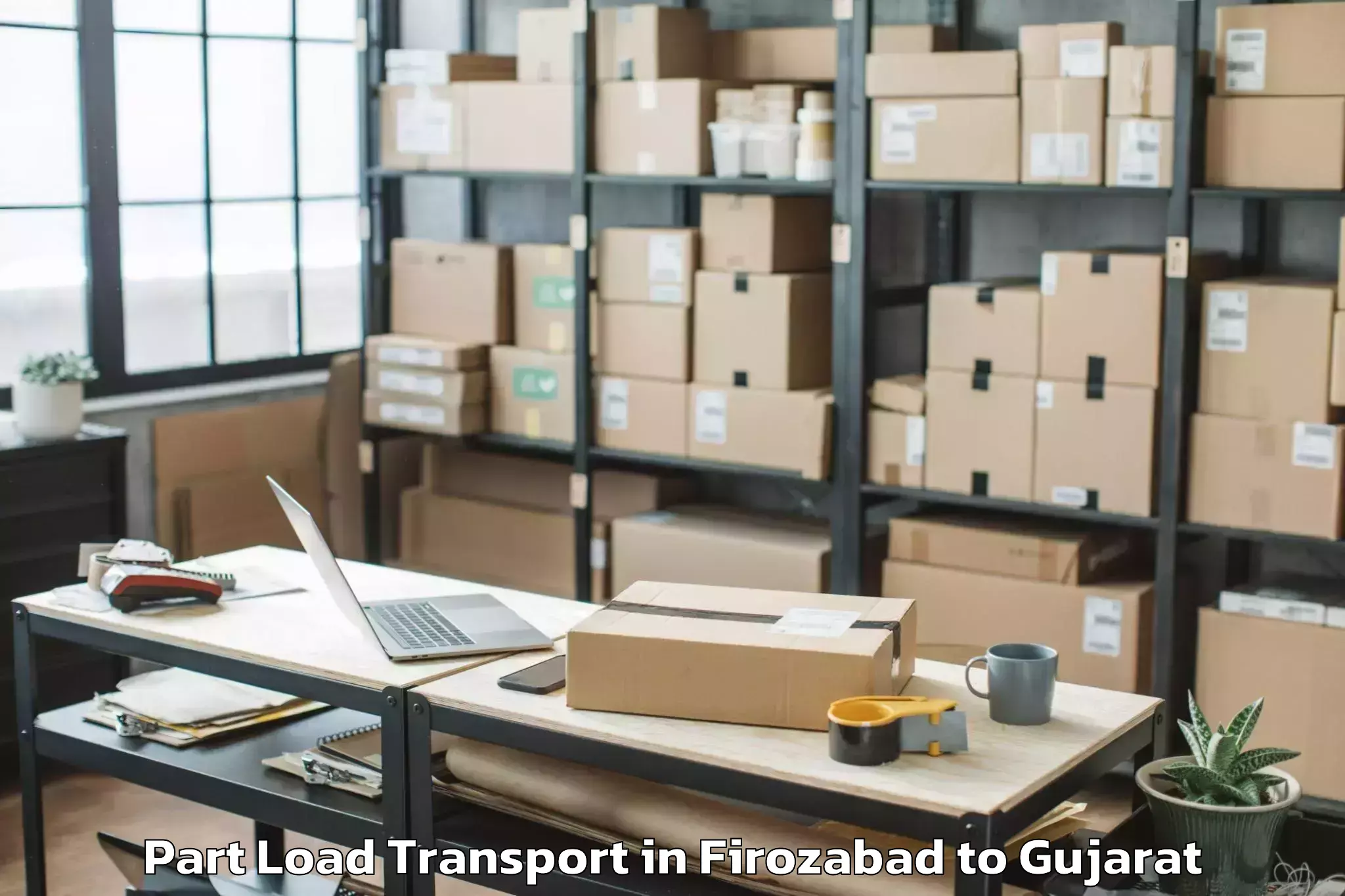 Quality Firozabad to Amroli Part Load Transport